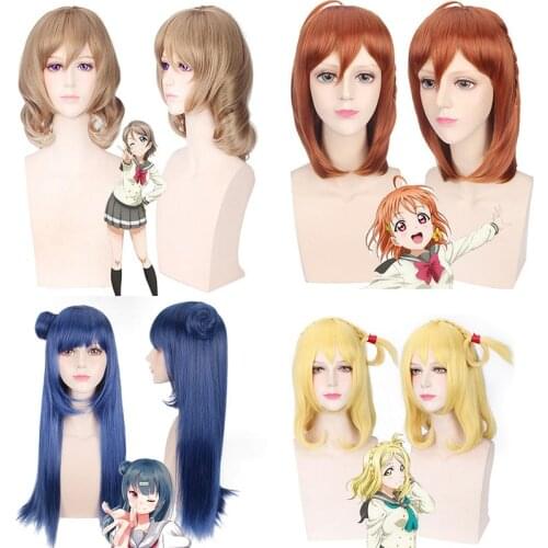 LoveLive Sunshine Tsushima Yoshiko Kanan Matsuura Cosplay wig Love Live Yohane Kunikida Hanamaru Mari Ohara Chika Hair wigs