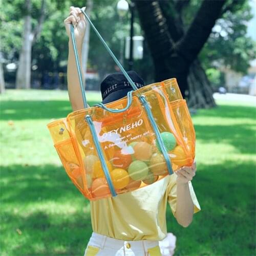 Transparent Handbag Female 2021 New Summer Jelly Shoulder Bag PVC Waterproof Beach Bag Large Capacity Tote Bags