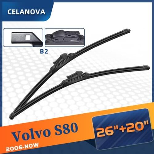 Windshield Wiper Blade For Volvo S80 2006- Frameless Windscreen Rubber Wipers 26"+20"