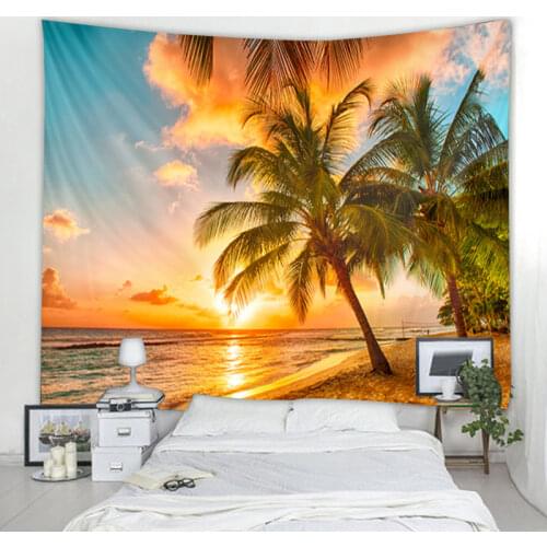 Nordic Sunshine Trees Landscape Decoration Tapestry Mandala Decoration Tapestry Bohemian Hippie Decoration Tapestry Bedroom Wall