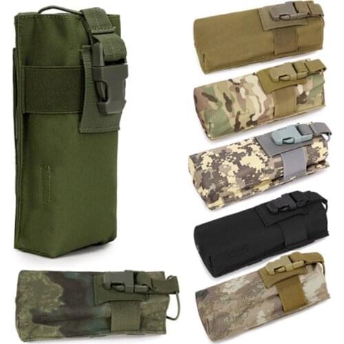Outdoor Military Tactical Airsoft Paintball Hunting Molle Radio Walkie Talkie Pouch Sports Water Bottle Canteen Bag