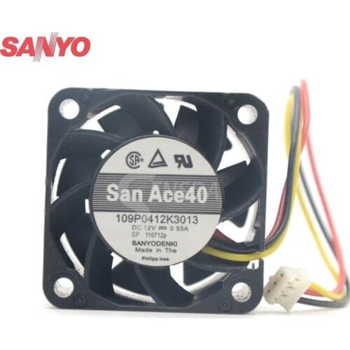 For Sanyo 109P0412K3013 4cm 1U server fan 4028 12V 0.55A 40*40*28mm cooling fan