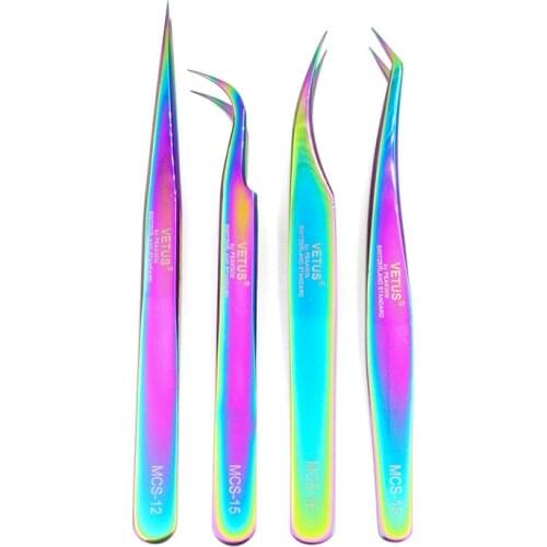 Vetus Beauty Eyebrow Makeup Tweezers Fantasy Bright Premium Tweezers for Eyelashes Extension Excellent Closure