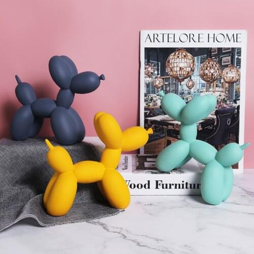 Balloon Dog Figurines For Interior Nordic Modern Resin Animal Sculpture Model Home Decor Statue Living Room Decoration Art Craft