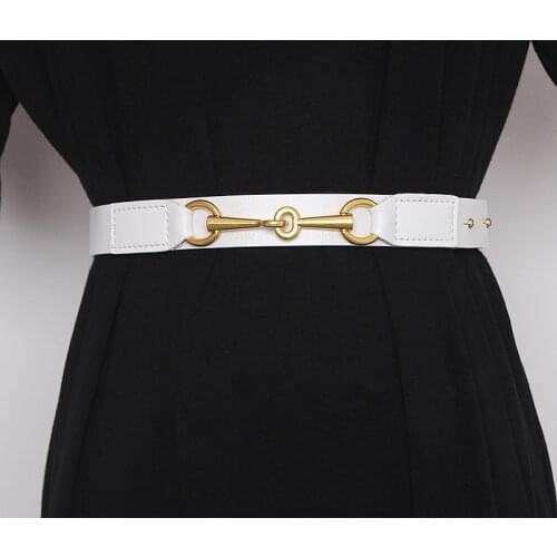 Womens runway fashion gold buckle genuine leather Cummerbunds female Dress Corsets Waistband Belts decoration wide belt TB1251