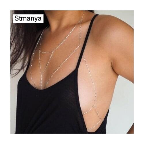 Women Exaggerate Retro Jewelry Sexy Design Gold Color Beach Multilayer Crossover party Belly Full Body jewelry Necklace D1110