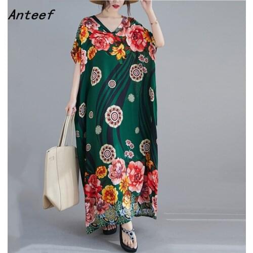 Short sleeve plus size cotton stain vintage dresses for women casual maxi long loose sun summer beach dress elegant clothes 2021