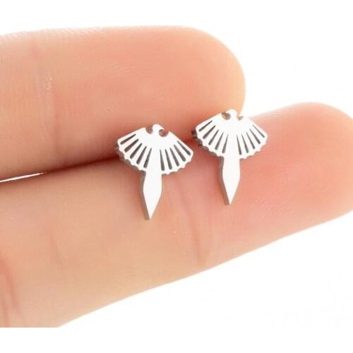 2021 Punk Hip Hop Jewelry Fashion Gold Color Black Ear Stud Women Men Unique Eagle Phoenix Owl Bird Chic Earrings Brincos