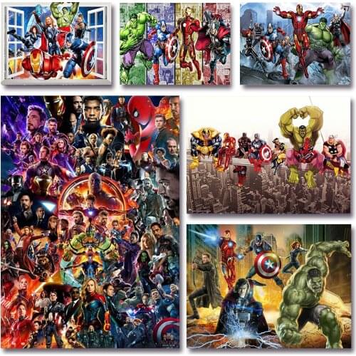 5D DIY Full Square Diamond Painting Disney Hero Character Diamond Embroidery Rhinestones Pictures Handicrafts