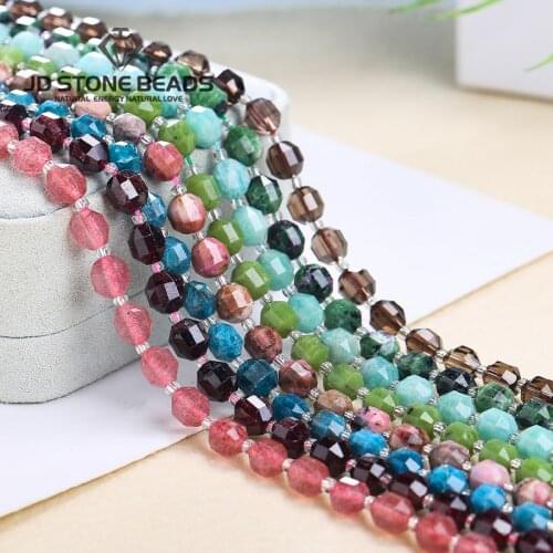 8MM Natural Faceted Gemstone Olive shape Beads For DIY Jewelry Making Necklace Bracelet Earring Design