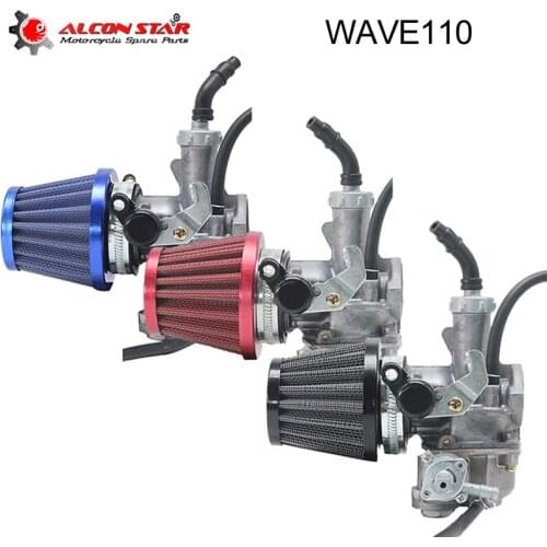 Alconstar- For Honda Wave110 Dash110 Carburador Carb with 42mm Air Filter 20mm Keihin Carb Carburetor Scooter Moped Racing