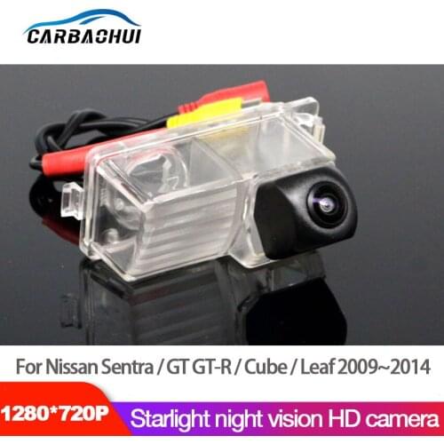 Car starlight night vision rear view reversing camera For Nissan Sentra / GT GT-R / Cube / Leaf 2009~2014 HD CCD High quality