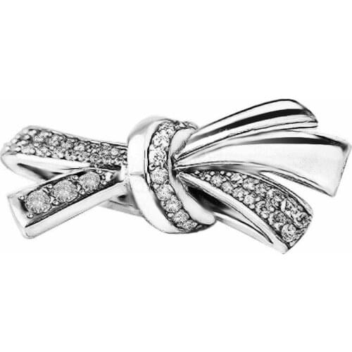 925 Sterling Silver Bowknot European Charms Bead Fit Original Bracelets Chain DIY Pendant Charm Beads Girl Women Jewelry Making