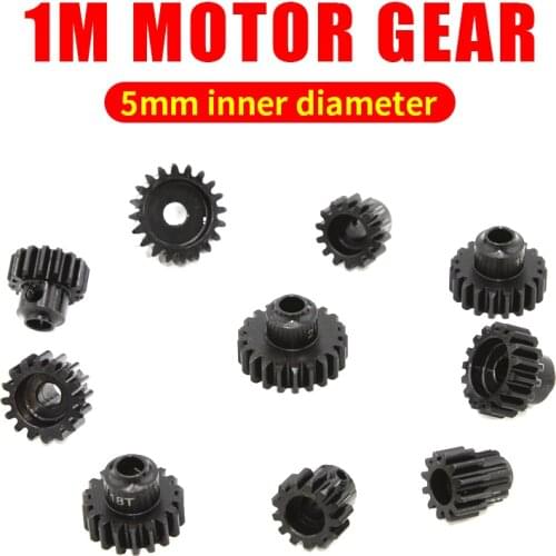 XRSRACING M1 5mm 12T 14T 18T 20T 21T 22T 23T 24T 25T 26T Black steel metal Pinion Motor Gear For 1/10 Rc Model Car Motor