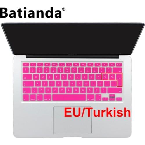 For Apple Macbook Pro Air 13 15 EU UK Turkish Soft Keyboard Cover For Macbook 13.3 15.4 inch A1466 A1502 Keyboard Protector