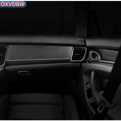 For Porsche Panamera 970 2010 - 2016 Carbon Fiber Interior Dashboard Decoration Strip Car Styling Sticker LHD RHD Accessories