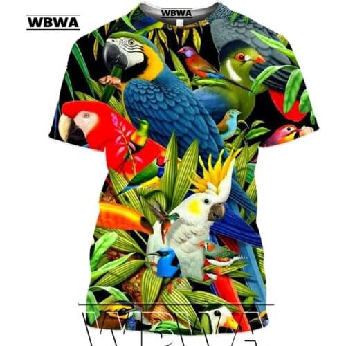 Parrot T Shirt Men Flower Tshirt Hip Hop Tee Animal Brid 3d Print T-shirt Women Clothing Casual Tops Mens Sweatshirt Shirts