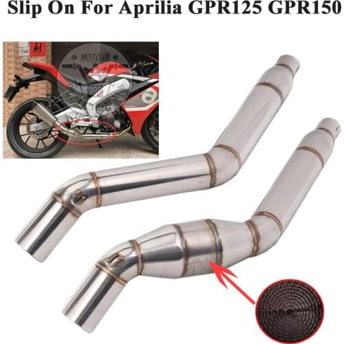 Slip On For Aprilia GPR125 GPR150 Motorcycle Exhaust Escape Modified Middle Connection Link Pipe Catalyst Tube Without Muffler