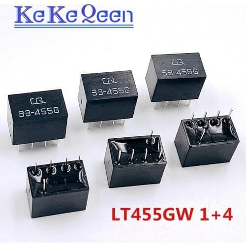 20Pcs/Lot LT455GW LT455G 455G CQ 33-455G LT455 1+4 5Pin DIP-5 455KHz ceramic filter For communication signal relay
