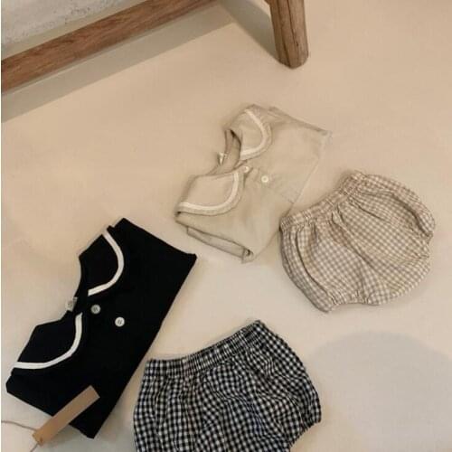 2021 New Girls Boys 2 Pcs Set T Shirt +Shorts Spring Cotton Fashion Girls Suits 6-24 Month QS407