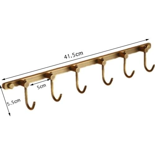 Leyden Antique Copper Wall Mounted Robe Hooks Clothes Hanger for Bathroom Kitchen Towel Clothes Coat Hooks Bathroom Accessory