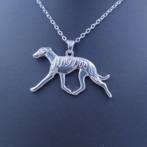 Cute Whippet Necklace Dog Animal Pendant Gold Silver Plated Jewelry For Women Male Female Girls Ladies Kids AKC N064