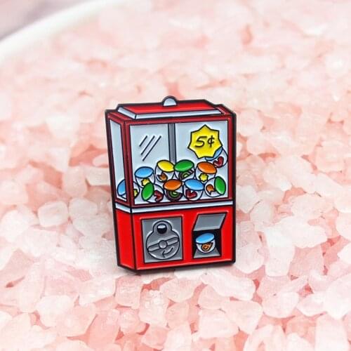 Cartoon Fun Coin Candy Machine Game Machine Enamel Brooch Alloy Cowboy Badge Shirt Bag Cute Sweet Pin Jewelry Gift For Kid