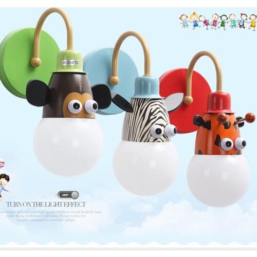 Cartoon wall lamp for children bedroom bedside lamp creative animal LED lamps 0037