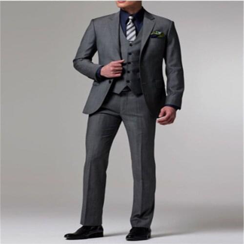 Mens Checkered Suit Dresses Tailored black Weave Hounds Tooth Check wedding Custom Made Size men suits jacket+pants+vest+tie