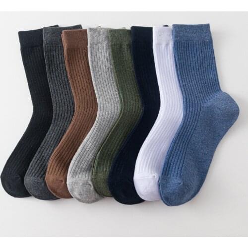 Mens Cotton Socks Business Men Deodorant Crew Socks Breathable Male Solid Color Mens Sock Chaussette homme Skarpety Chausette