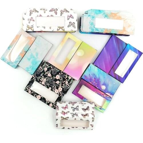 NEW 20/100pcs Empty Eyelashes Packaging Paper Lash Box custom logo Design for Mink Lashes Lashes Butterfly Cases eyelash package
