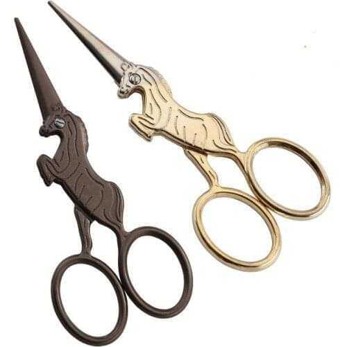 1Pcs Stainless Steel Animal horse Antique Embroidery Scissors Vintage Sewing Shears Thread Scissors for Sewing and Needlework