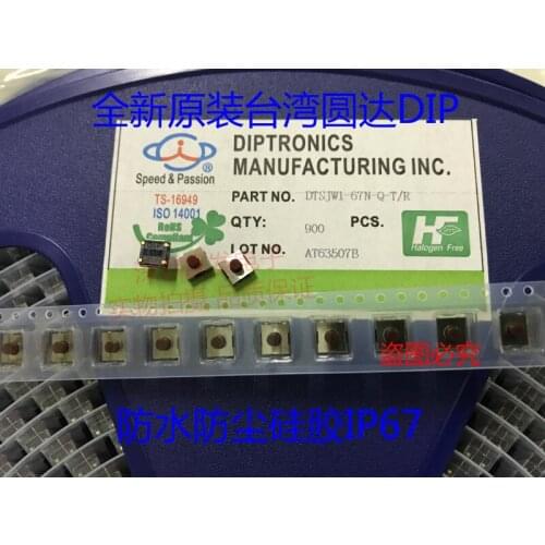 Original new 100% DIP DTSJW1-67N 6*6*5 waterproof dust-proof silica gel button touch switch IP67