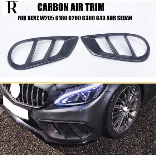B Style Carbon Fiber Front Bumper Air Vent Trim For Benz W205 4DR C205 2DR S205 5DR C180 C200 C300 C43 15 - 18