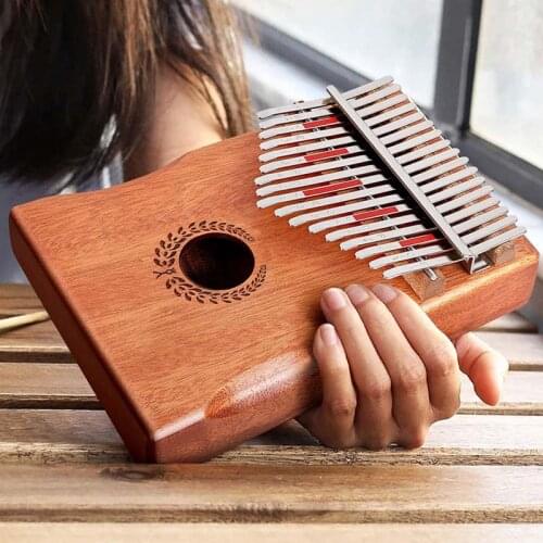 17 Keys Bull Kalimba Thumb Piano Mahogany Body Musical Instrument Best Quality Wood Mbira Finger Piano Professional Kalimba