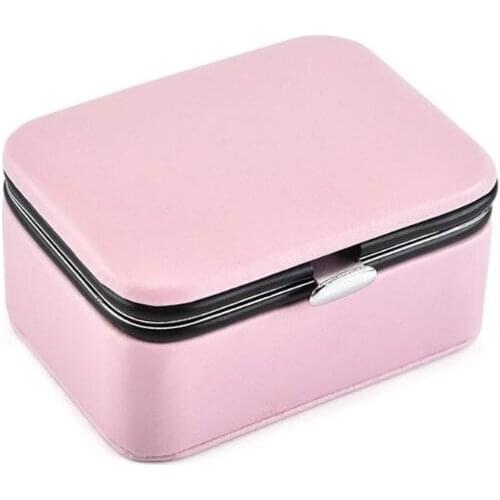 Portable Jewellery Case PU Leather Small Travel Jewelry Display Box Grids Storage Necklace Earrings Organizer