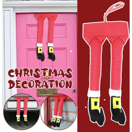 Christmas Decoration Feet Plush Stuffed Feet with Shoes Hanging Xmas Tree Decor Xmas New Year Party Decorations#4