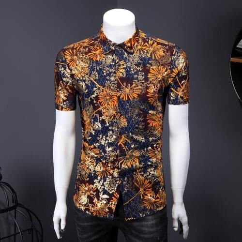 Plus Size 7XL 6XL 5XL Summer Short Sleeve Floral Shirts For Men Clothing 2021 Simple Stretched Slim Fit Casual Chemise Homme Hot