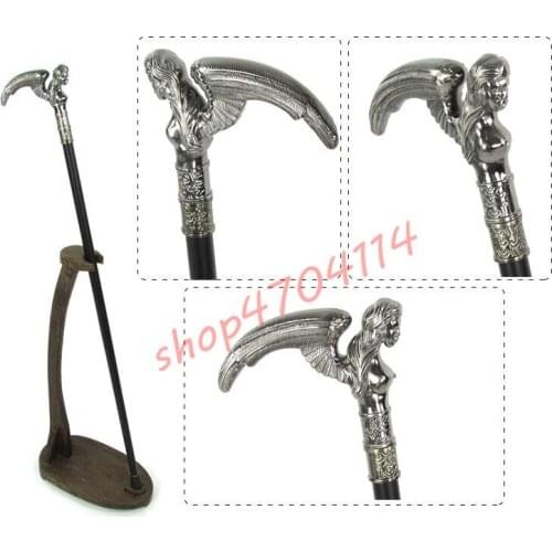 Zinc alloy handle, all-metal stainless steel, angel beauty cane, handicraft, decorations, collections