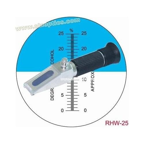 Free shipping Hand-held new style Wine alcohol Refractometer RHWN-25BrixATC with out-standing calibration screw