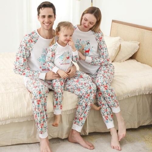 Family Matching Clothing Mom Daughter Letter Print Merry Christmas Fall Winter Pajamas Father Son Baby Family Wear