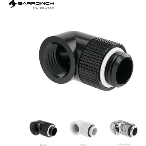 Barrowch FBWT90 PC water cooling fitting G1/4 90 Rotary Adapter Male to Female tube connector