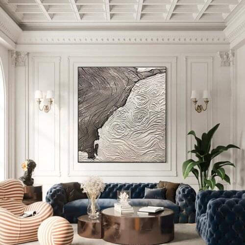 Heavily Textured Acrylic Abstract Canvas Art Hand-Painted 3D Thick Oil Painting Wall Hanging Artwork Modern Decoration Painting