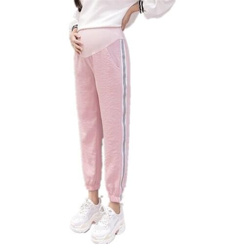 Maternity Sport Pants Elastic Waist Belly Joggers Capris for Pregnant Women Maternity Trousers Pregnancy High Waist Pants