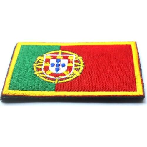 Custom Portugal flag country patches hook&loop Embroidered Patches tactical military Portuguese for jacket coat