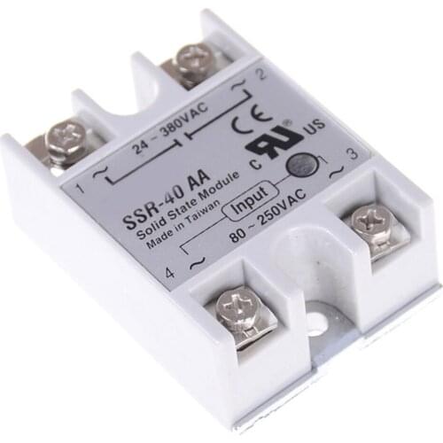 1pc SSR-40AA 40A AC Control Actually 80-250VAC TO 24-380VAC SSR 40AA H Relay Solid State Resistance Regulator Solid State Relay