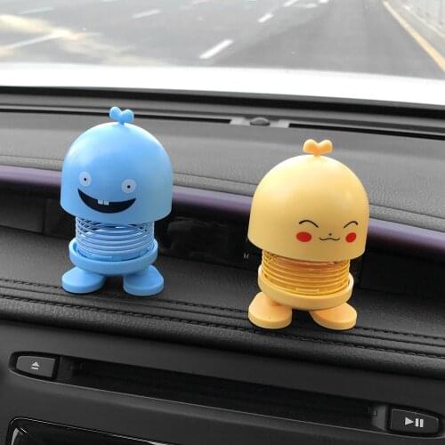Car Decoration Swing Cartoon Jumping Spring Toy Model Playing Adornment Doll Auto Interior Dashboard Ornament Accessories Gifts