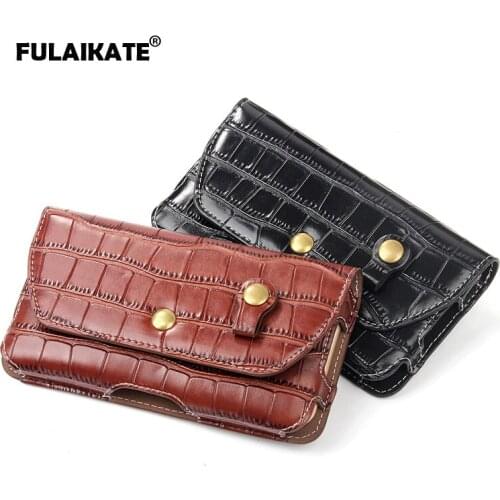 FULAIKATE 5.5" Crocodile Universal Bag for iPhone7 Plus 6s Plus Wasit Back Cover Pocket for Note4 Note5 A8 Phone Protective Case