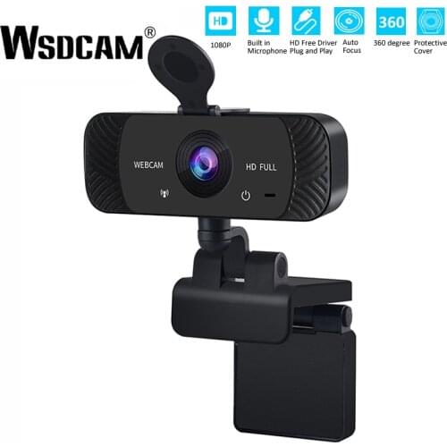 Wsdcam 1080P Webcam Mini Computer PC WebCamera with Microphone Rotatable Camera for Live Broadcast Video Calling Conference Work