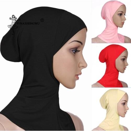 Full Cover Inner Hijab Wraped Cap Muslim Hijab Scarf Soft Muslim Islamic Underscarf Women Bubble Neck Head Bonnet Turban